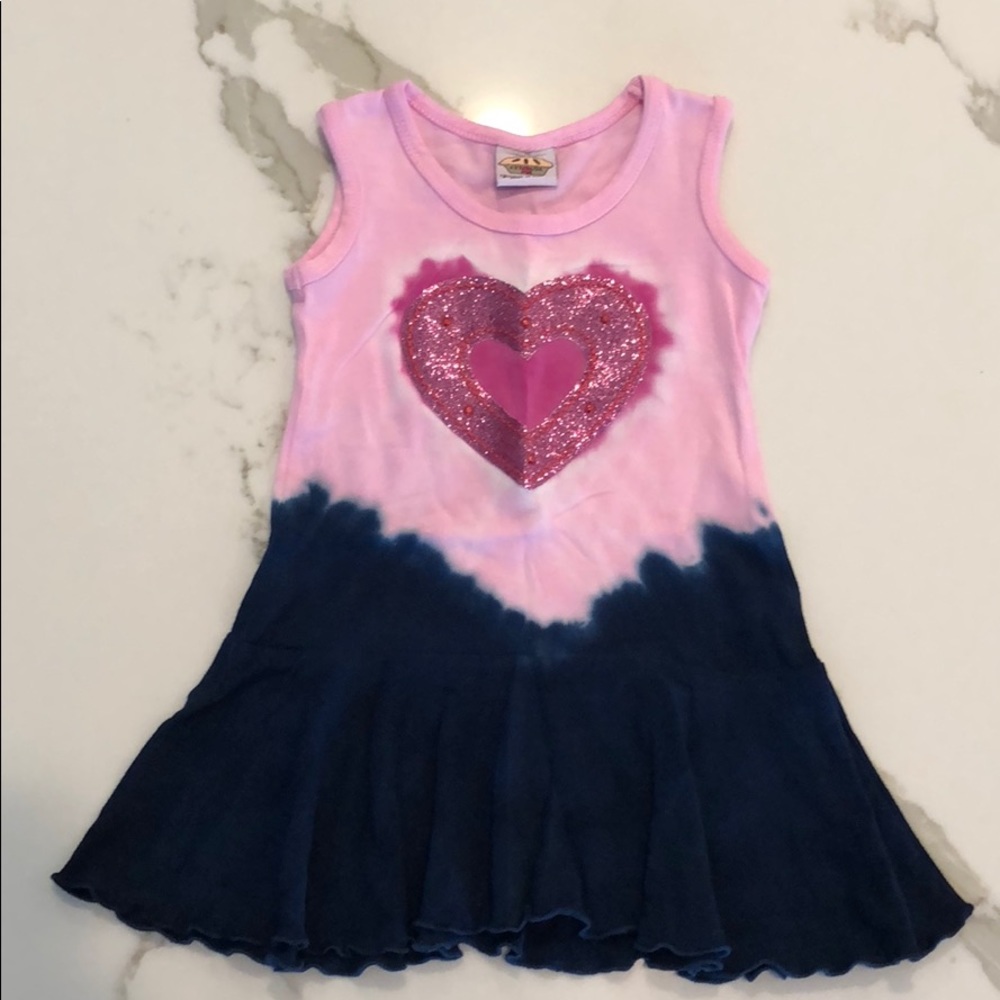 Adorable Boutique Tie Dye Glitter Heart Dress